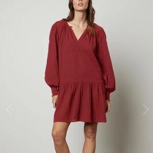 VELVET By Graham & Spencer, Viviana Cotton Gauze Dress, Long Sleeve, Size XL